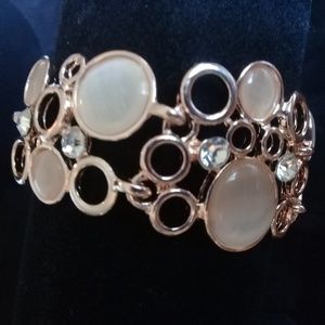 925 Rose gold plated and opal bracelet